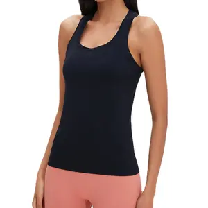 Camisa de alta elasticidade para mulheres, camiseta esportiva sem mangas, malha fitness, roupa de treinamento, yoga, alta qualidade, venda imperdível