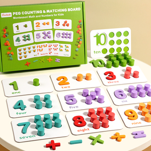 MarsMarie in legno educativo <span class=keywords><strong>matematica</strong></span> conteggio giocattoli Montessori <span class=keywords><strong>matematica</strong></span> manipolanti numero di apprendimento del colore giocattolo prescolare numero bambino - Product Image 1
