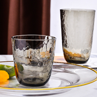 Vente en gros de verres de couleur gris fumé gobelet en verre haute balle jus eau potable tasse en verre