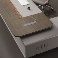 Bureau de direction laqué personnalisé, mobilier de bureau moderne, bureau de direction de luxe, bureau d'ordinateur pour PDG