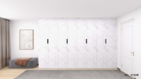 Armoire murale modulaire moderne en verre et MDF avec portes pour rangement de vêtements, montage mural, assemblage DIY
