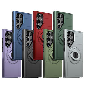 Custodia per telefono con cavalletto rigido per <span class=keywords><strong>Samsung</strong></span> S24 Ultra <span class=keywords><strong>360</strong></span> gradi antiurto in metallo porta lenti smerigliate - Product Image 6