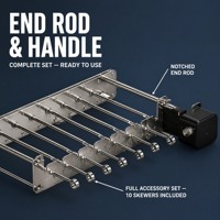 Support de brochettes motorisé automatique pour rôtissoire, rotatif pour kebab, accessoire de barbecue extérieur au charbon de bois