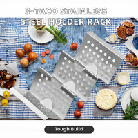 Plats et assiettes de porte-taco de style plateau de camion rectangulaire en acier inoxydable