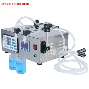 آلة تعبئة الزجاجات الزيتية والمشروبات المائية الأوتوماتيكية أحادية/مزدوجة، آلة تعبئة المشروبات والمشروبات الكربونية من الفولاذ المقاوم للصدأ GFK-280