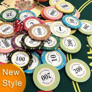 Abs Clay Ceramic Chip Poker Sublimation Gambling Game Chip Case Plastic Manufacturing Oversized Poker Chips Blank