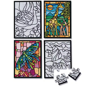 Fournitures d'artisanat d'art de Noël amusantes <span class=keywords><strong>feutre</strong></span> noir <span class=keywords><strong>mandala</strong></span> personnalisé velours flou affiche de coloriage pour adultes et enfants - Product Image 5