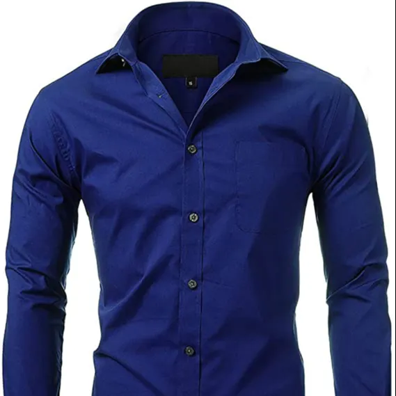 Breathable Men Dress Shirts Mens Business New Fashion Button Up Blue Long Sleeve Men Dress