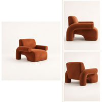 Fauteuil d'appoint moderne en velours, fauteuil rembourré à siège unique, fauteuil lounge pour salon, hall d'hôtel