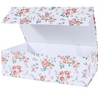 Boîte cadeau florale en carton rose avec couvercles magnétiques, pliable, rigide, grande taille, pour demande en mariage, matériaux recyclés, finition mate UV