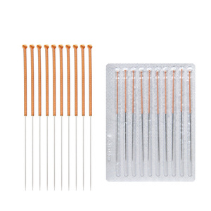 Aiguilles d'<span class=keywords><strong>acupuncture</strong></span> stériles à anse en <span class=keywords><strong>cuivre</strong></span>, 100 pièces/boîte, emballées individuellement, tige en acier inoxydable, pour la thérapie de la Médecine Traditionnelle Chinoise - Product Image 1
