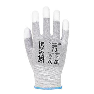 Polyester Mixed Carbon Knitted Safety <b>Gloves</b> Anti-Slip Anti-Static Features <b>Touch</b> Screen Compatible SAFETYWARE PU ESD <b>Gloves</b> - Product Image 2