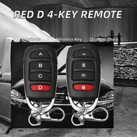 Télécommande universelle 433 MHz de type D rouge à 4 touches, directement de l'usine, pour contrôle d'accès e-commerce exclusif et portail de garage YET084