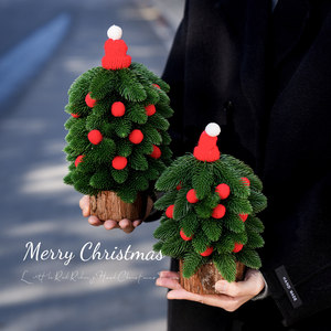 Nouvel Arbre de Noël de Bureau JIAXUN Fait Main, Petit Arbre <span class=keywords><strong>Rouge</strong></span> à Capuche en PE, Décoration Intérieure de Noël (Ne Lumine Pas) - Product Image 2