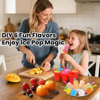 Moule à glaces réutilisable en silicone, sans BPA, mini-moule à crème glacée en silicone avec bâtonnets pour glaces maison
