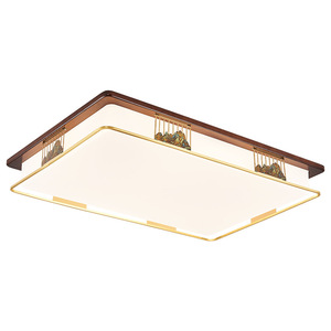 Chinese Style Ceiling Light Led Living Room Bedroom Modern Simple Elegant Solid Wood All Copper Square <b>Lamp</b> 6639 - Product Image 4