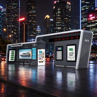 Conception moderne de station d'arrêt de bus de luxe avec écran LED interactif et sièges