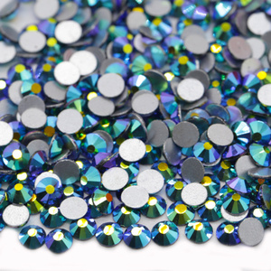 Fábrica AB Color no Hot Fix Glass Rhinestone 12 cortes Round Sliver Back Crystal <span class=keywords><strong>para</strong></span> Nail Art DIY - Product Image 3