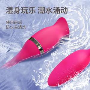ไข่สั่นซิลิโคนแบบสองหัว กันน้ำ กระตุ้นคลิตอริส ของเล่นผู้ใหญ่ - Product Image 1