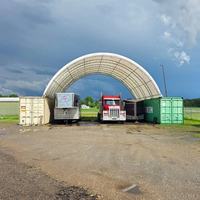 Abri Conteneur à Toit Arqué à Double Treillis 40x40ft, Tente de Stockage de Machines et Véhicules à Portée Libre, Abri de Voiture, Taille Personnalisée CE