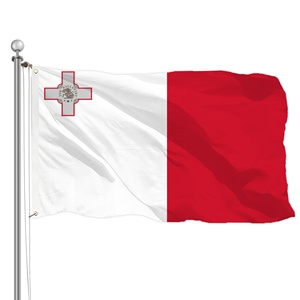 Bandeiras Nacionais Personalizadas por Atacado 90x150cm Bandeira de Malta Cruz de São Jorge Branca e Vermelha Bicolor Bandeira Personalizada em Poliéster 100D para Eventos - Product Image 1