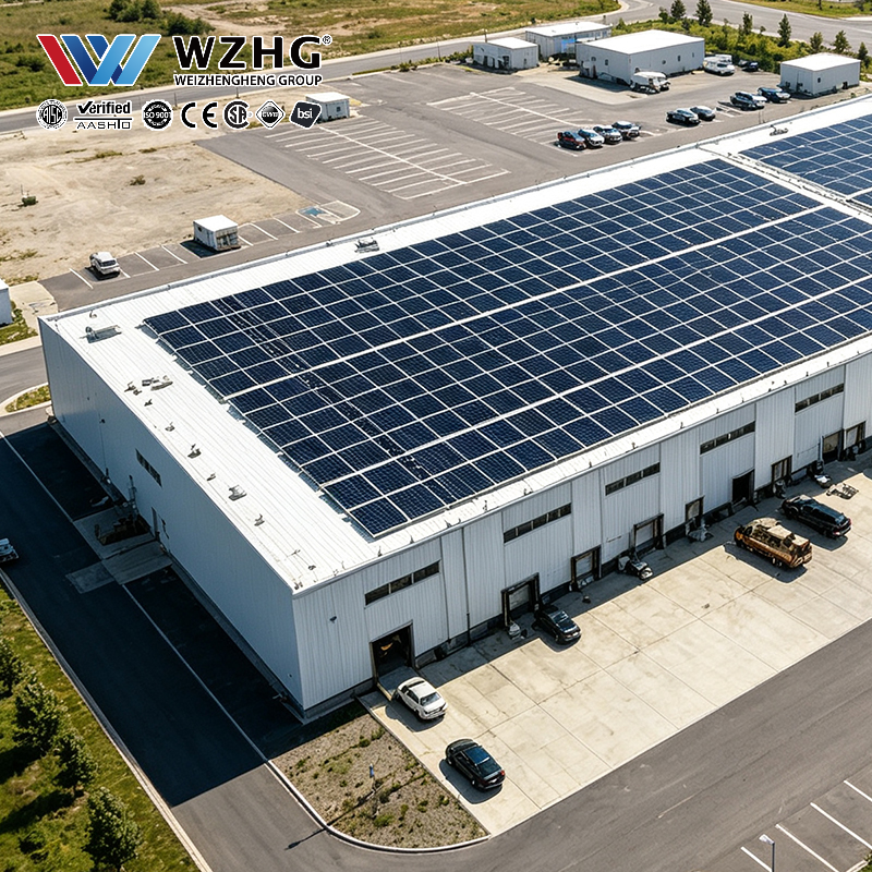 Entrepot Semi Ouvert En Acier Prepare Pour Toiture Solaire Avec Calcul Vent Plans Montage Cadre Q355B Ingenieurs Projet