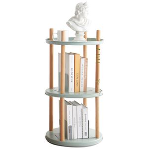 Multifunctional 3-Tier <b>Bookcase</b> Large-Capacity Storage 360° Rotating <b>Bookshelf</b> DB Storage Rack Provides Optimal Space - Product Image 1