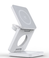 Station de charge sans fil portable 15W 3 en 1 pour montre intelligente pour téléphone Station de charge rapide pliable