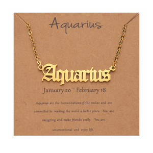 Collar de Constelación con 12 Signos del Zodiaco, Chapado en Oro de 18k, Cadena de Acero Inoxidable, Colgante con Letra, Joyería de Moda para Mujer, Regalo - Product Image 5