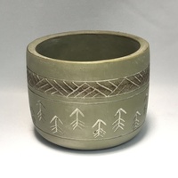 Pot Bunga Semen Buatan Tangan Desain Embos, Ramah Lingkungan, Tahan Lama, Cocok untuk Dalam & Luar Ruangan, Rumah & Taman, Laris Terjual