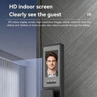 Serrure intelligente sans clé WiFi, caméra intégrée, interphone vidéo avec reconnaissance faciale, adaptée aux portes en aluminium