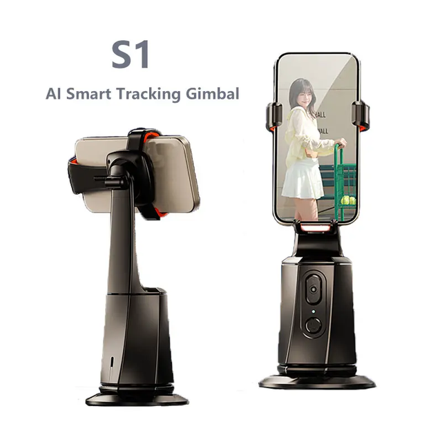 S1 Gimbal Intelligent AI Gravity Tracking Pith Stabilizer 360°Degree Automatic Rotation Face Tracking with 1/4 Nut Interface