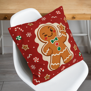 Funda de Cojín de Poliéster con Estampado de Doble Cara de Hombre de Jengibre Navideño Retro, 18x18 Pulgadas, Funda de Almohada Personalizada para Decoración del Hogar - Product Image 4