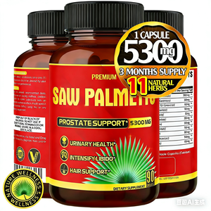Cápsulas Premium de Saw Palmetto, Ashwagandha y Té Verde para el Apoyo de la Próstata, Energía, Crecimiento del Cabello, Bloqueador de DHT y Salud Digestiva, 60 Unidades - Product Image 1