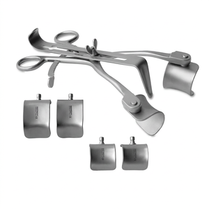 Retractor Autoretráctil Satinsky con Hoja Central de Acero Inoxidable, Instrumento Veterinario Ortopédico para Artroscopia, Juego Completo con Certificación CE - Product Image 1