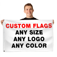 Livraison rapide, ODM personnalisé, drapeaux en polyester double face 3x5 de 100 cm x 150 cm avec logo, résistants aux UV, sublimation par transfert thermique, pour événements et entreprises
