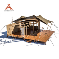 Tente de glamping de luxe Kawagebo Kamp en PVDF imperméable et permanente avec chambre et salle de bain pour hôtels, stations balnéaires et lodges en plein air