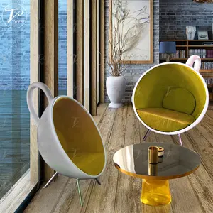 거실 용 현대 대기 레저 찻잔 모양 디자인 유리 섬유 의자 라운지 의자