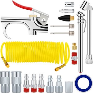 Nouvel ensemble de 20 pièces de pistolets souffleurs pneumatiques à connexion rapide, série 1/4 NPT, kit de tubes pour automatisation industrielle - Product Image 1