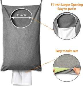 XL Hanging Laundry Hamper Bag Hanging Hamper with 4 Strong Hooks for Dirty Clothes Door Hanging Laundry Bag Large Size - Product Image 5