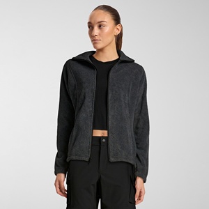 Women's Casual Breathable Polar Fleece Hooded Jacket Stand Collar Zipper Front Winter Sports <b>Outdoor</b> Climbing <b>Hiking</b> Camping Tee - Product Image 1