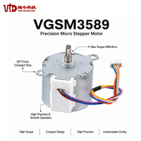 Moteur pas à pas à engrenages VGSM3589 35 mm NEMA 14 12V 15 degrés 2 phases, rapport de boîte de vitesses 85:1, pour essuie-glace d'objectif et caméra de surveillance