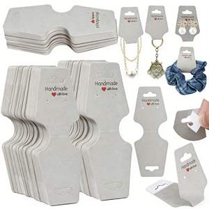 Carte de présentation de bijoux en papier blanc personnalisée de la marque LUOYI pour colliers et boucles d'oreilles, avec trou de suspension, pour usage promotionnel - Product Image 1