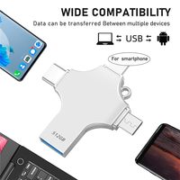 Clé USB OTG 4-en-1 avec lecteur MP3, interface multiple Lightning et Micro USB, personnalisable avec logo pour ordinateur
