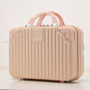 14 Inch Portable Makeup Travel Case Hand Luggage ABS Carrying Makeup Case <strong>Suitcase</strong> with Elastic <strong>Band</strong> Hard Shell Cosmetic Case - Product Image 4