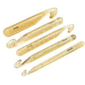 Crochet en cristal, crochet en plastique gras transparent, aiguille à pull, outil à tricoter en <span class=keywords><strong>laine</strong></span> épaisse - Product Image 3