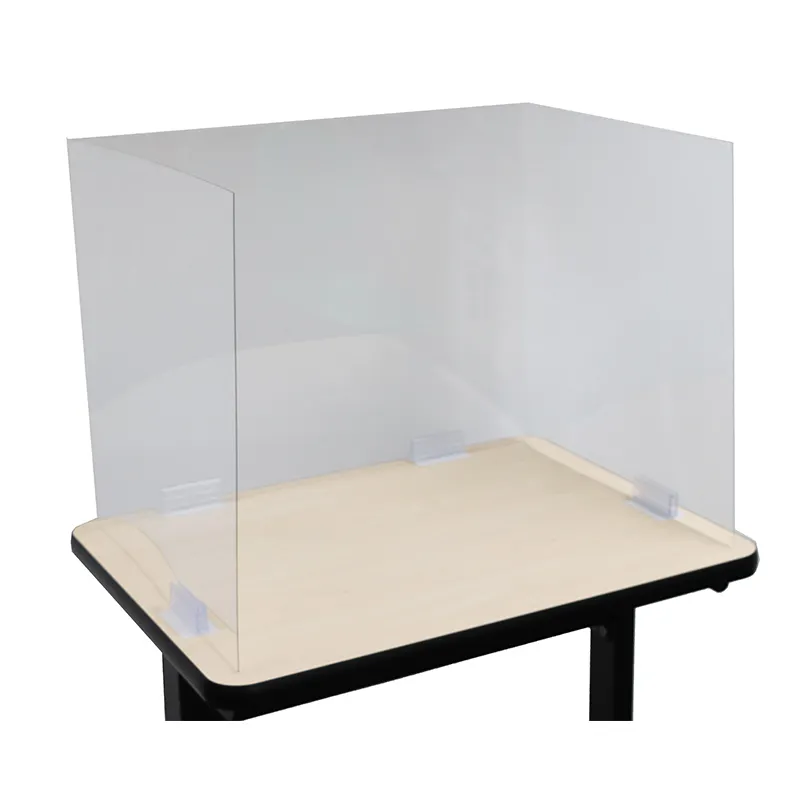 Factory Direct Sale Special Student Desk With Transparent Pet Three Sides Surrounding Divider To Prevent The Spread Of Droplets