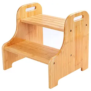 Wholesale Bamboo Step Stool Home Furniture Wash Foot Stool Storage Holders Bathroom Step Treads