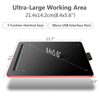 Tablet Pena Grafis Digital untuk Menulis dan Menggambar dengan Pena Tanpa Baterai Mendukung Windows Mac Android