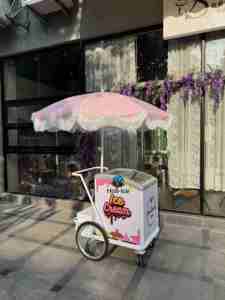Chariot mobile personnalisable pour mini-restauration : idéal pour la crème glacée, les bâtonnets glacés, les boissons fraîches, le café et les snacks en extérieur - Product Image 4
